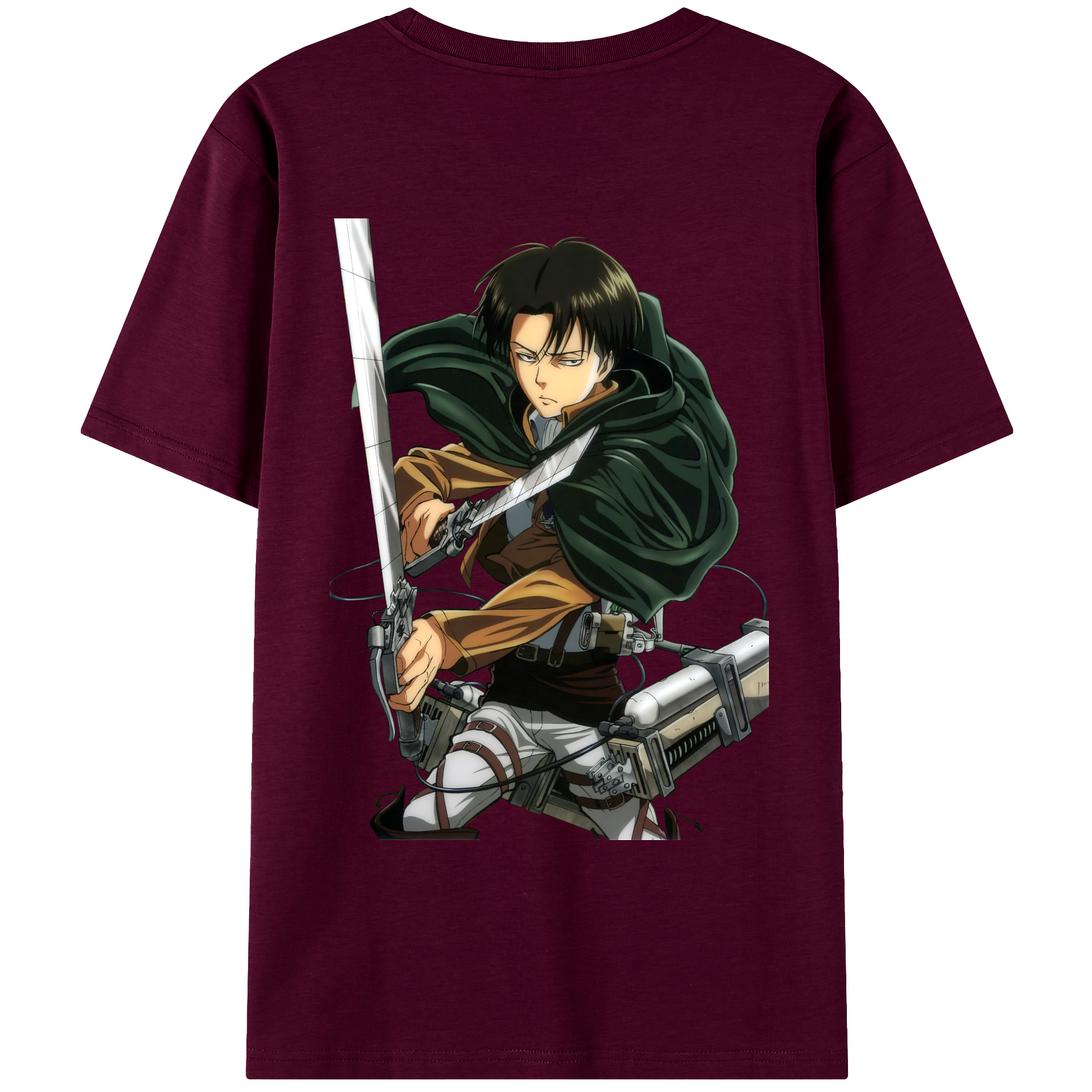（画像用） 進撃の巨人 リヴァイ·アッカーマン Attack on Titan Levi Ackerman レディース半袖Tシャツ(バックプリント)